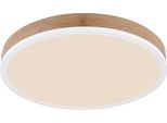 Globo Lighting LED Deckenleuchte "Doro", Braun (Weiß), 1 Stk., Leuchten, Deckenlampe/Holzoptik/Rund/Wohnzimmer/Schlafzimmer/3000K, LED Deckenleuchte
