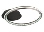 Globo Lighting LED Deckenleuchte "Alaina", Grau (Grau Matt), 1 Stk., Leuchten, Deckenlampe, Kristalle, Wohnbereich, Rund, LED Deckenleuchte