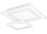 Eglo Deckenleuchte "SAVATARILA-Z", Weiß, Ø 29Cm H: 7Cm, 1 Stk., Leuchten, Deckenleuchte Aus Stahl - 2,7W Und 2,7W - Warmweiß - Kaltweiß, Deckenleuchte