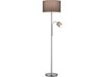 Trio Leuchten Stehlampe "Hotel", Grau (Nickelfarben, Grau), 2, Ø 40Cm H: 170Cm, Leuchten, Mit Flexibel Einstellbarer Leseleuchte, Getrennt Schaltbar, Stehlampe