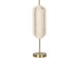 Searchlight LED Tischleuchte "Kapsel-Led-Tischleuchte, Satiniertes Messing & Acryl", Energieeffizienz: F (A-G), Gold (Satinmessingfarben, Klar), H: 60Cm, 1 Stk., Leuchten, LED Tischleuchte
