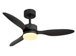 Globo Lighting Deckenleuchte "Blackwell", Schwarz (Schwarz Matt), 1, Ø 106Cm H: 40,5Cm, 1 Stk., Leuchten, Deckenventilator Schwarz, Opal/Kunststoff, Dimmbar, LED 20W, Deckenleuchte