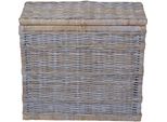 WäSchetruhe my home "Duo", Grau (Kubu, Grau), B:69Cm H:61Cm T:37Cm, Geflecht Rattan, WäSchesammler, Mit 2 Kammern