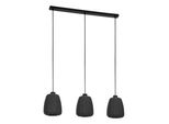 Eglo HäNgeleuchte "Barlaston", Schwarz (Schwarz Grau), 3, Ø 0Cm H: 110Cm, 1 Stk., Leuchten, Pendelleuchte, Esszimmer, Textil, Metall, Grau, Schwarz, HäNgeleuchte, HäNgeleuchte