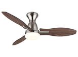 Globo Lighting Deckenleuchte "Gale", Braun (Nickel Matt), Ø 107Cm H: 32,5Cm, 1 Stk., Leuchten, Ventilator KüHlen-Heizen Holzoptik CCT 3000/4500/6000K, Deckenleuchte