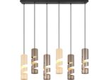 Trio Leuchten Pendelleuchte "Stream, HäNgelampe Mit Metallschirm, Exkl GU10 Max 10W", Mehrfarbig, Schwarz, 6, Ø 7,5Cm H: 150Cm, 1 Stk., Leuchten, HöHe Einstellbar Max 150 Cm, Moderne HäNgeleuchte Wohnzimmer BüRo, Pendelleuchte