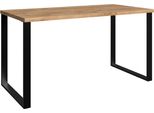 Schreibtisch wimex "Texel In Der Breite 140Cm", Braun (Plankeneiche Nachbildung, Schwarz, Schwarz, Plankeneiche Nachbildung), B:140Cm H:75Cm T:70Cm, Tische, Schreibtisch, Metallgestell