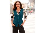 Strickweste Inspirationen, Damen, Gr. 50, Bunt (Aquapetrol), 100% Baumwolle, Unifarben, Westen Strickweste