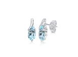 Paar Ohrstecker ZEEme "Silber 925 Rhodiniert Mit Blautopas (Beh.) 8X5Mm", Weiß (Weiß, Hellblau), Ohrringe, Damen, One-Size, Silber 925 (Sterlingsilber)