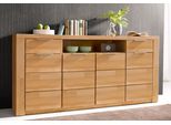 Sideboard Otto Home "Zara", Beige (Kernbuche Teilmassiv), B:200Cm H:95Cm T:40Cm, Holz Teilmassiv, Sideboards, Sideboard, Breite 200 Cm