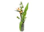 Kunstblume I.Ge.A. "Strelitzie", Orange, B:36Cm H:105Cm L:24Cm, Kunstpflanzen, In Vase Aus Keramik Mit Bambus DekobläTter Und Gras