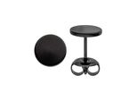 Paar Ohrstecker Jobo, Silber (Edelstahlfarben), Ohrringe, Damen, 8Mm, Edelstahl, Studs Edelstahl Schwarz Beschichtet