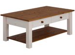 Couchtisch Otto Home "Chicago", Weiß (Weiß, Honig), B:100Cm H:40Cm T:60Cm, Tische, Couchtisch, In Zwei GrößEn, Landhausstil, ZusäTzlicher Stauraum