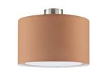 Otto Home Deckenleuchte "Stellan", Braun (Braun, Silberfarben), 1, Ø 40Cm H: 32Cm, 1 Stk., Leuchten, Deckenlampe Mit Stoff - Schirm, Ø 40 Cm, HöHe 32 Cm, Deckenleuchte