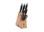 Messerblock Henckels BY Zwilling "Accent", Schwarz, B:28Cm H:40Cm, MesserblöCke, Messerblock, Messer Mit 3-Nieten-Design-Griffen, Rostfreie Klingen
