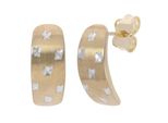 Paar Ohrstecker Vivance "Bicolor", Gelb (Gelbgold 375), Ohrringe, Damen, Gelbgold 375, Rhodiniert Und Diamantiert