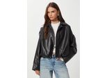 Kunstleder Bikerjacke Mit ReißVerschluss