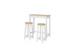 sobuy Bartisch-Set Mit 2 Hockern Und 1 Schublade Holzfarbe 95X40,01X107,01Cm Industriell