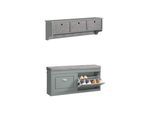 sobuy Schuhbank Mit 2 TüRen Hellgrau 104X24X52Cm Funktional