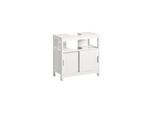 sobuy Waschbeckenunterschrank Mit 2 TüRen Weiß 60X30X60Cm Rustikal