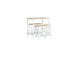 sobuy Bartisch-Set Mit 4 Hockern, 5-Teilig Holzfarbe 100X60X87Cm Industriell