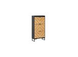 sobuy Schuhschrank Mit 3 TüRen Schwarz 62X24X124Cm Modern