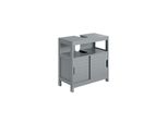 sobuy Waschbeckenunterschrank Mit 2 TüRen Grau 60X30X60Cm Modern