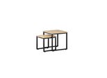 sobuy 2-Teiliges Set Aus 2 Satztischen Holzfarbe 50X50X50Cm Industriell