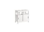 sobuy Waschbeckenunterschrank Mit 2 TüRen Weiß 30X60X61Cm Modern