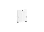 sobuy Toilettenschrank Mit 2 TüRen Und Toilettenpapierhalter Weiß 50X17X67Cm Rustikal