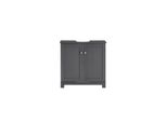 sobuy Waschbeckenunterschrank Mit 2 TüRen Dunkelgrau 60X30X60Cm Funktional