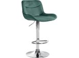 CLP Barhocker Vonore Samt Chrom Farbe:GrüN;Gestell Farbe:Chrom