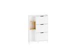 sobuy Schuhschrank Mit 3 TüRen Weiß 90X19X129,5Cm Modern