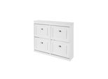 sobuy Schuhschrank Mit 4 TüRen Weiß 105X24X82,5Cm Modern