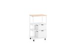 sobuy KüChenwagen Mit 2 Schubladen Holzfarbe 53X37X89,5Cm Industriell