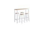 sobuy Bartisch-Set Mit 4 Hockern, 5-Teilig Weiß 120X40X100Cm Industriell