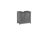 sobuy Waschbeckenunterschrank Mit 2 TüRen Dunkelgrau 60X35X58Cm Modern