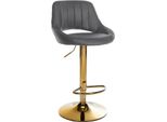 CLP Barhocker Milet Kunstleder Gold Farbe:Grau;Gestell Farbe:Gold
