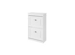 sobuy Schuhschrank Mit 2 TüRen Weiß 53,5X23,8X82,5Cm Modern