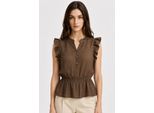 Strukturierte Jacquard-Peplum-Bluse