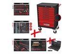 Ks Tools Werkstattwagen Ecoline Aus Stahl Mit 7 Schubladen Und 515 Premium-Werkzeugen Schwarz-Rot, 8977515 (897.7515)