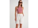 Hochtaillierte Baumwoll-Shorts Mit Kordelzug