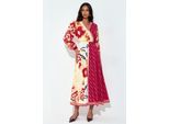Bedrucktes Maxi-Kleid Mit GüRtel