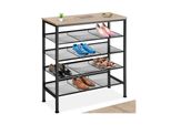 Tectake® Schuhregal, Industrial Style, Ablage Und 4 Gitterablagen, 75,5 X 30,5 X 85,5 Cm