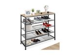 Tectake® Schuhregal, Industrial Style, Ablage Und 4 Gitterablagen, 100 X 30,5 X 93 Cm