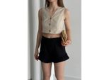 Hochtaillierte RüSchenshorts Mit Weitem Bein
