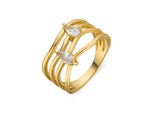 Luxenter Ring Aus 925Er Sterlingsilber Mit Funkelnden Zirkonia-Steinen, 18 Karat Vergoldet – Tanduf