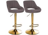 CLP Barhocker 2Er Set HöHenverstellbar Mit Lehne Milet, BarstüHle Gepolstert StoffbezüGe, TresenstüHle Mit Metallgestellen Drehbar,