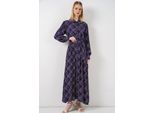 Kariertes Midi-Hemd Kleid Mit Knopfverschluss