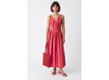 Gestreiftes A-Linien-Midi-Kleid Mit Bindeband-Detail